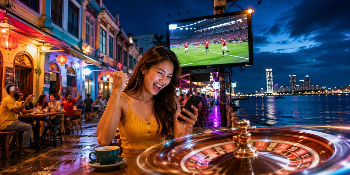A stylish roulette table in Penang with an electrifying, premium live casino atmosphere